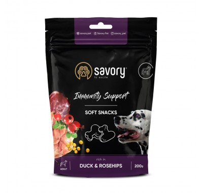 М'які ласощі Savory для зміцнення імунітету собак, качка та шипшина, 200 г 31331