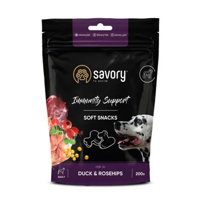 М'які ласощі Savory для зміцнення імунітету собак, качка та шипшина, 200 г 31331
