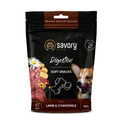 М'які ласощі Savory для покращення травлення собак, ягня та ромашка, 200 г 31348