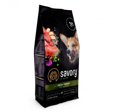 Сухий корм Savory All Breed для стерилізованих собак усіх порід, зі свіжою індичкою, 1 кг 31492