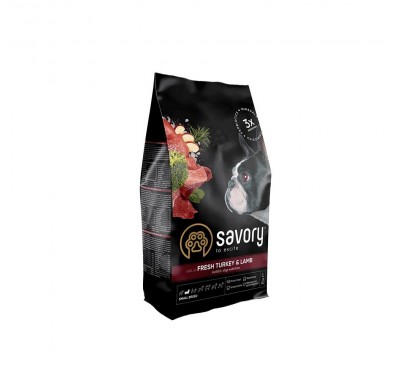 Сухий корм Savory Small для собак малих порід, зі свіжим ягнятком та індичкою, 3 кг 30358