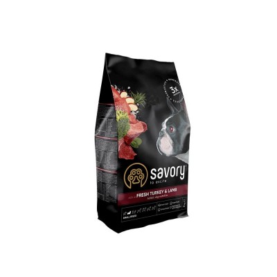 Сухий корм Savory Small для собак малих порід, зі свіжим ягнятком та індичкою, 3 кг 30358