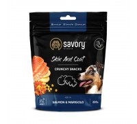 Хрумкі ласощі Savory для здоров'я шкіри та вовни собак, лосось з чорнобривцями, 200 г 31355