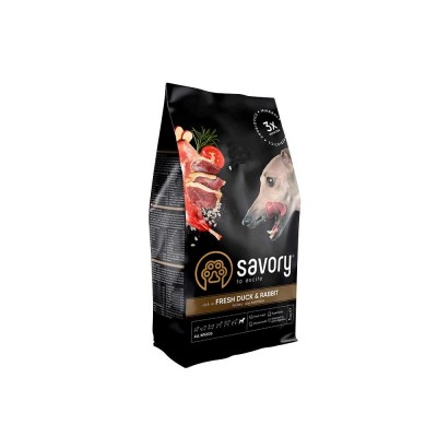 Сухий корм Savory для собак усіх порід, зі свіжою качкою та кроликом, 1 кг 30167