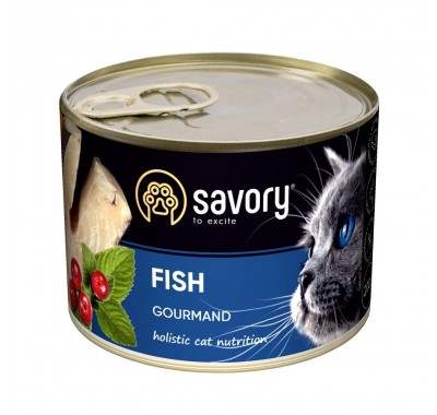 Вологий корм Savory для дорослих вимогливих кішок, з рибою, 200 г 30648