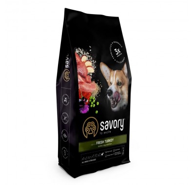 Сухий корм Savory All Breed для стерилізованих собак усіх порід, зі свіжою індичкою, 12 кг 31515