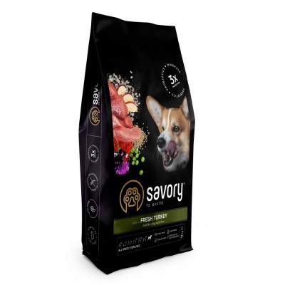 Сухий корм Savory All Breed для стерилізованих собак усіх порід, зі свіжою індичкою, 12 кг 31515