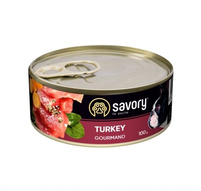 Вологий корм Savory для дорослих собак усіх порід, з індичкою, 100 г 30495