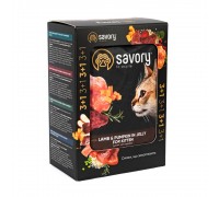 Набір паучів Savory Kitten "3+1" для кошенят, ягня з гарбузом в желе, 85 г 32824