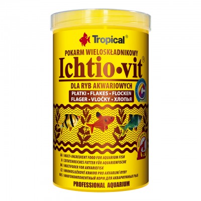 Tropical Ichtio-vit пластівці основний корм для всіх видів риб
