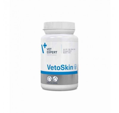 VetExpert (ВетЕксперт) VetoSkin - Харчова добавка для здоров'я шкіри та вовни кішок та собак 60 капс
