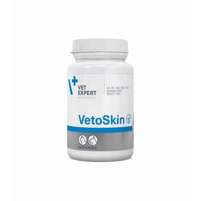 VetExpert (ВетЕксперт) VetoSkin - Харчова добавка для здоров'я шкіри та вовни кішок та собак 90 капс