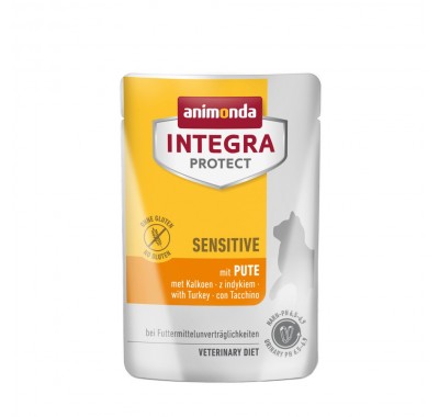 Вологий корм для кішок Integra Protect Sensitive with Turkey з харчовою непереносимістю, з індичкою пауч, 85 г 86720IPR