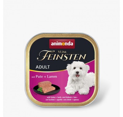 Вологий корм Animonda Vom Feinsten для дорослих собак, з індичкою та ягням, 150 г 82611