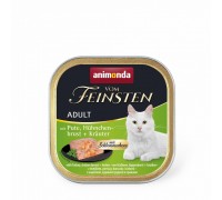 Вологий корм Animonda Vom Feinsten для дорослих котів, з індичкою, курячою грудкою і травами, 100 г 83265