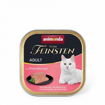 Вологий корм Animonda Vom Feinsten для кішок, з індичими серцями, 100 г 83203