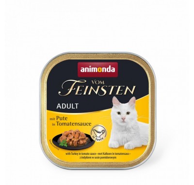 Вологий корм Animonda Vom Feinsten для дорослих котів, з індичкою в томатному соусі, 100 г 83360