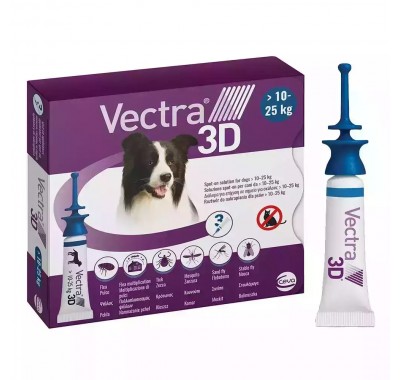 Краплі від бліх та кліщів Vectra 3D для собак вагою 10 до 25 кг 1 піпетка