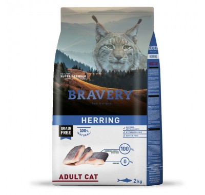 Сухий корм для котів BRAVERY Herring Adult Cat з оселедцем 2 кг