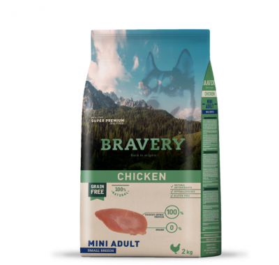 Сухий корм для собак дрібних порід BRAVERY Chicken Mini Adult з куркою 2 кг
