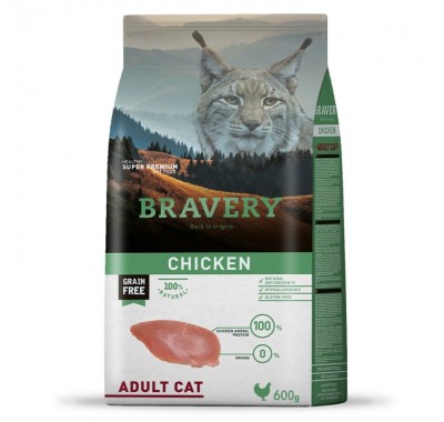Сухий корм для котів BRAVERY Chicken Adult Cat з куркою 600 г