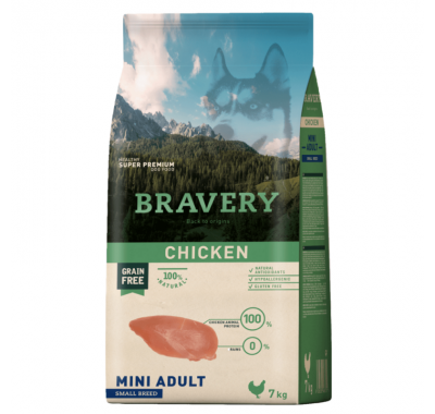 Сухой корм для собак мелких пород BRAVERY Chicken Mini Adult с курицей 7 кг
