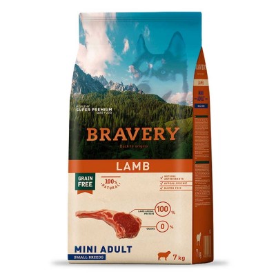Сухий корм для собак дрібних порід BRAVERY Lamb Mini Adult з ягнятком 7 кг