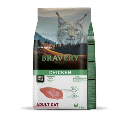 Сухий корм для котів BRAVERY Chicken Adult Cat з куркою 2 кг
