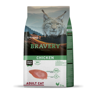 Сухий корм для котів BRAVERY Chicken Adult Cat з куркою 2 кг