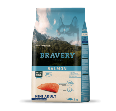 Сухий корм для собак дрібних порід BRAVERY Salmon Mini Adult з лососем 2 кг