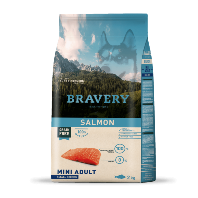 Сухий корм для собак дрібних порід BRAVERY Salmon Mini Adult з лососем 2 кг