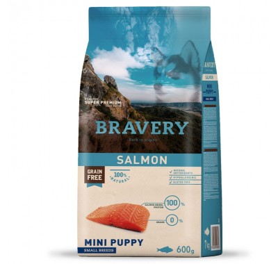 Сухий корм для цуценят дрібних порід BRAVERY Salmon Mini Puppy з лососем 600 г