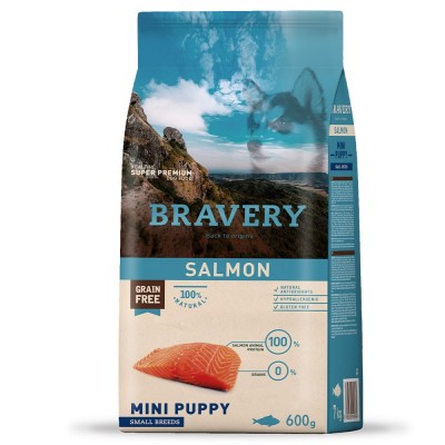 Сухий корм для цуценят дрібних порід BRAVERY Salmon Mini Puppy з лососем 600 г