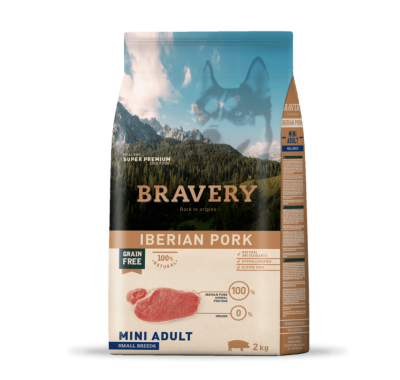 Сухой корм для собак мелких пород BRAVERY Iberian Pork Mini Adult с иберийской свининой 2 кг