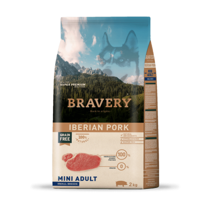 Сухий корм для собак дрібних порід BRAVERY Iberian Pork Mini Adult з іберійською свининою 2 кг