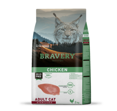 Сухий корм для стерилізованих котів BRAVERY Chicken Adult Cat Sterilized з куркою 2 кг