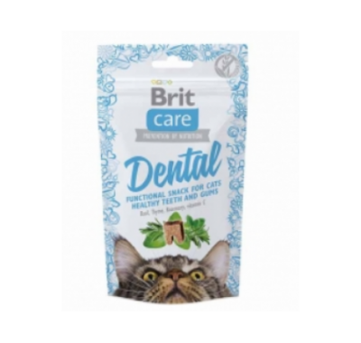 Функціональні ласощі Brit Care Dental з індичкою для котів 50г