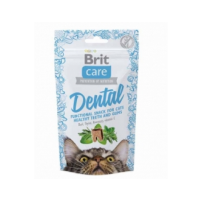 Функціональні ласощі Brit Care Dental з індичкою для котів 50г