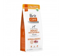 Корм для собак середніх порід Brit Care Dog Hypoallergenic Adult Medium Breed гіпоалергенний з ягнятком, 12+2 кг 172663