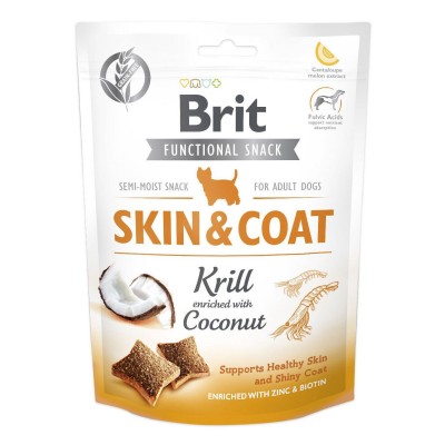 Функціональні ласощі Brit Care Skin&Coat криль з кокосом д/собак 150 г