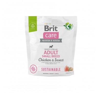 Корм для собак малих порід Brit Care Dog Sustainable Adult Small Breed з куркою та комахами, 1 кг 172172