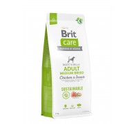 Корм для собак середніх порід Brit Care Dog Sustainable Adult Medium Breed з куркою та комахами, 12 кг 172177