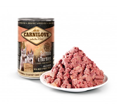 Вологий корм для цуценят Carnilove з лососем та індичкою 400 г 100130