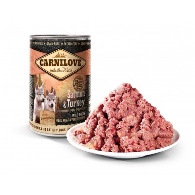 Вологий корм для цуценят Carnilove з лососем та індичкою 400 г 100130