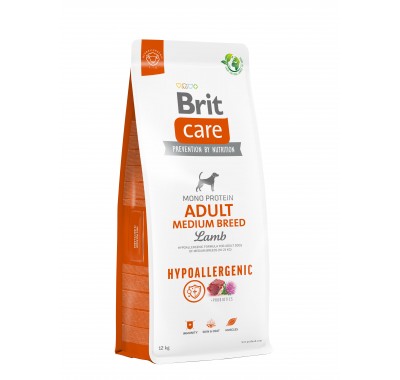 Корм для собак середніх порід Brit Care Dog Hypoallergenic Adult Medium Breed гіпоалергенний з ягнятком, 12 кг 172216