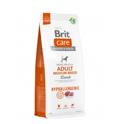 Корм для собак середніх порід Brit Care Dog Hypoallergenic Adult Medium Breed гіпоалергенний з ягнятком, 12 кг 172216