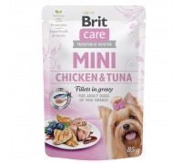 Вологий корм Brit Care Mini для собак, з філе курки та тунця в соусі, 85 г 100217