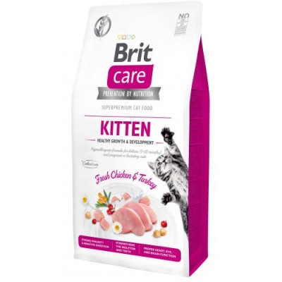 Сухий корм для кошенят Brit Care Cat GF Kitten HGrowth & Development 7кг (здоровий ріст та розвиток), 171277