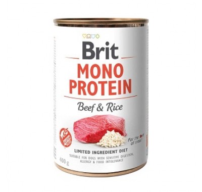 Вологий корм для собак Brit Mono Protein Beef & Rice з яловичиною та темним рисом 400 г 100054 