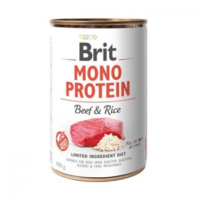 Влажный корм для собак Brit Mono Protein Beef & Rice с говядиной и темным рисом 400 г 100054 